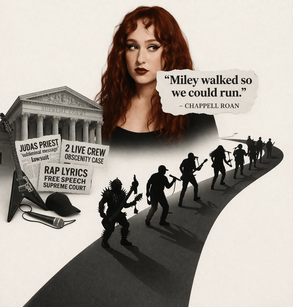 Chappell Roan’s Claim About Miley Cyrus Draws Backlash as Decades of Court Battles by Metal and Rap Artists Tell a Different&nbsp;Story